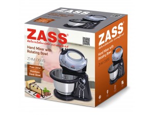 Mixer de mana cu bol din inox rotativ ZHM 05BS