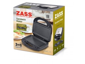 Sandwich-Maker multifunctional (3 în 1) Zass ZSMD 04